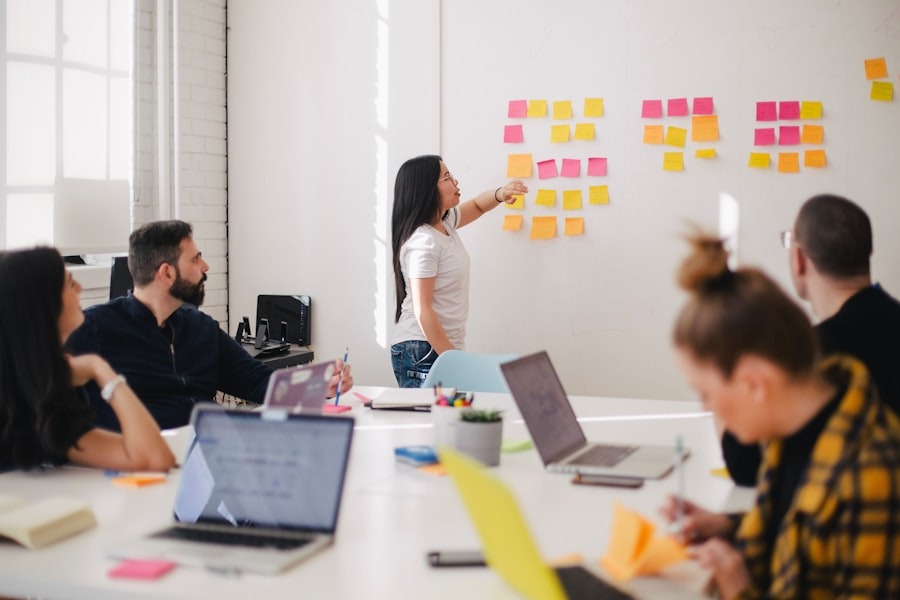 Sales team using CRM dashboard