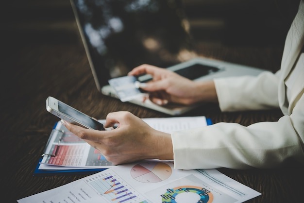 Financial analyst reviewing performance figures