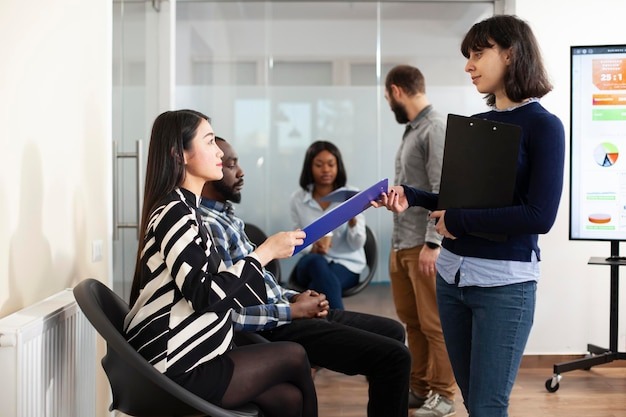 Recruitment team interviewing a candidate