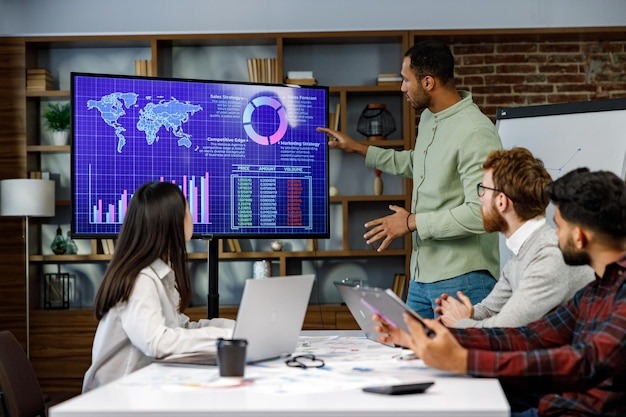 Engineering team collaborating in an office